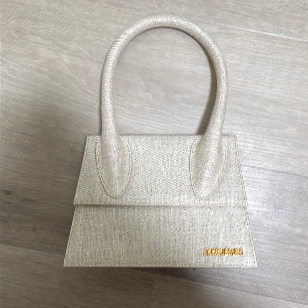 Jacquemus Cream Mini Bag Textured Fabric Structured Shape
